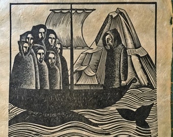 The voyage of Saint Brendan of Clonfert Ireland Celtic Celt original art