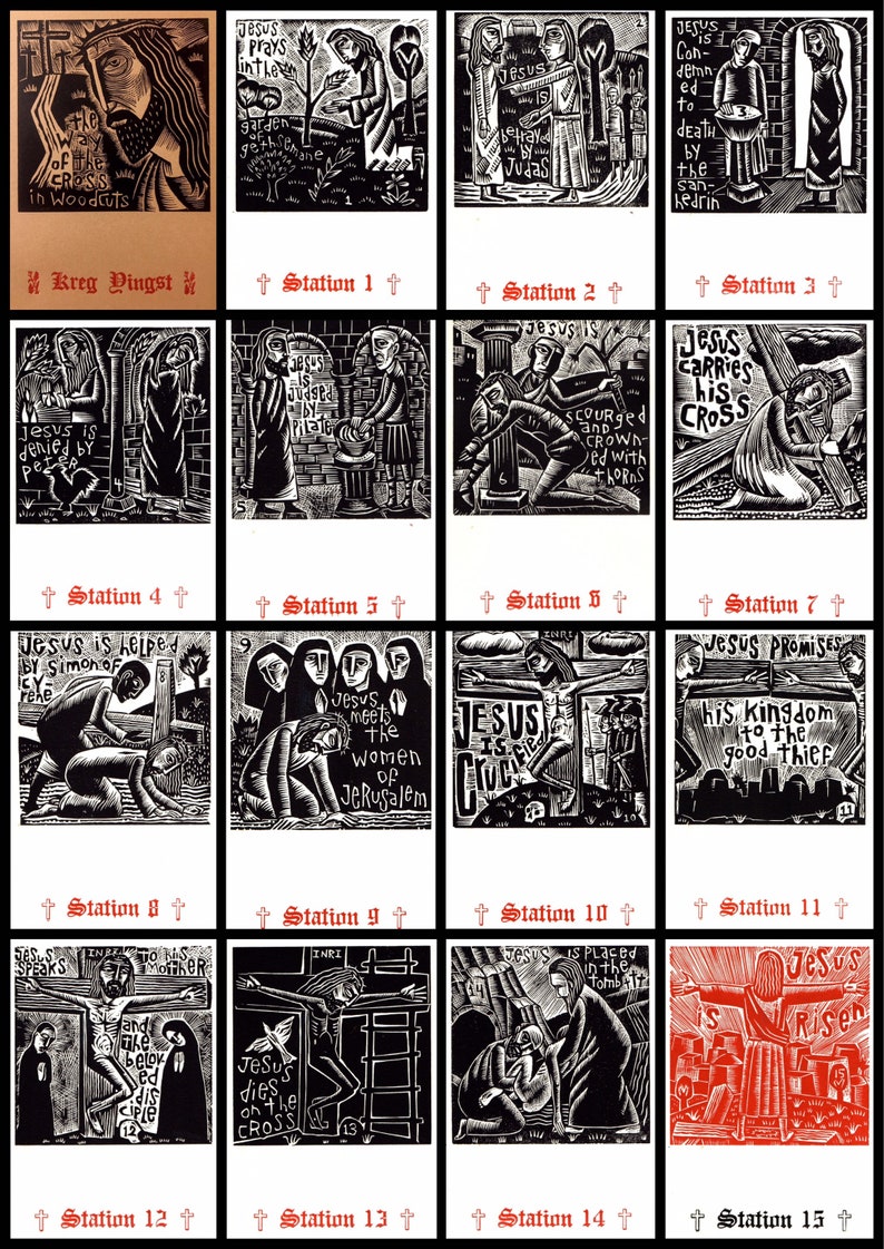 The Way of the Cross in Woodcuts Stations of the Cross portfolio or digital download image 4