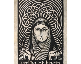 Untier of Knots Undoer of Knots Holy Mother Mary contemporary icon Celtic