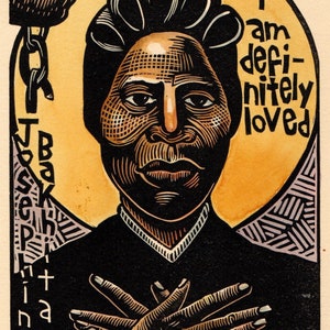Josephine Bakhita icon original block print