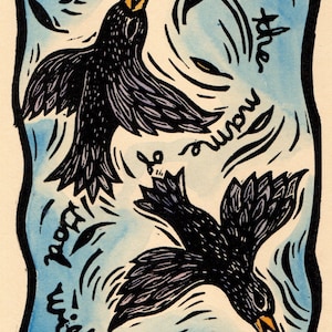 Psalm 69 block print Christian Jewish biblical religious spiritual prayer