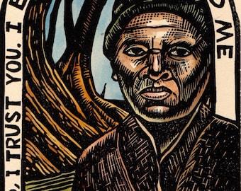 Harriet Tubman original woodcut art