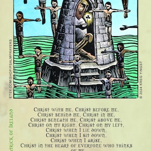 Keltische Heilige Gebetskarten / Postkarten Heilige Patrick, Brigid, Brendan, Kevin, Columba, Ita, Canaire, Aidan