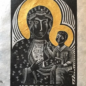 Hodegetria (Sie, die den Weg zeigt) Schwarze Madonna und Kind Unsere Liebe Frau von Czestechowa Heilige Maria und Christus Theotokos Ikone Ikone