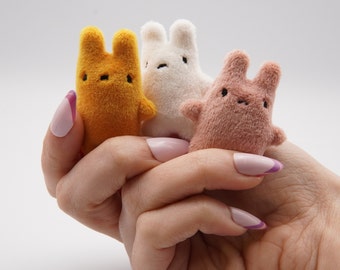 Choice of One Mini Squishy Rabbit Mochi Minky Nugget Plush
