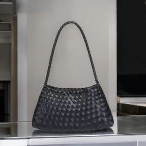 Handgefertigte gewebte Leder Tragetasche | Große HOBO Schultertasche für Frauen | Boho Leder Geldbörse für Sommer, Strand, Reise & den täglichen Gebrauch