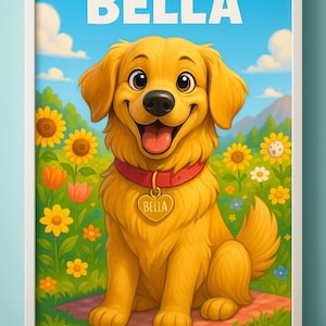 Personalized Pet Portrait – Cartoon Dog Drawing | Funny Dog Gift | Custom Digital Art