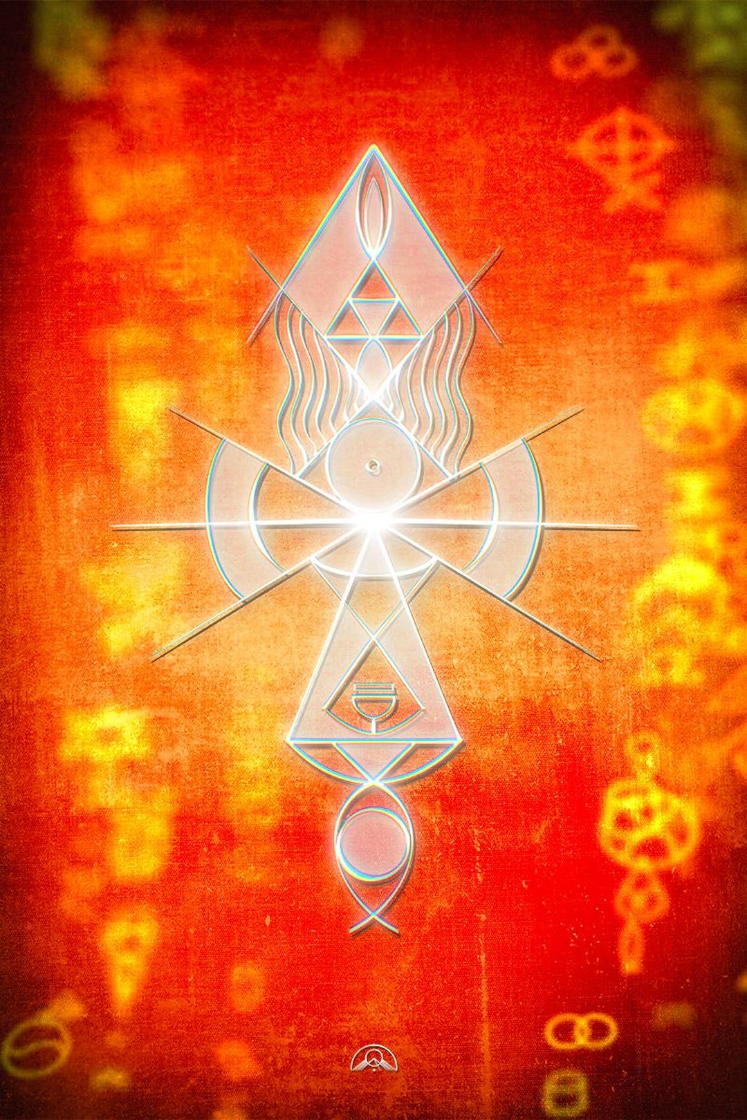 Root Chakra Print | Red Muladhara Poster | Light Code Geometry Wall Art ...