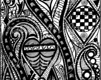 Doodle 3-Digital Download from Hand Painted/Drawn Papers/Journal Pages