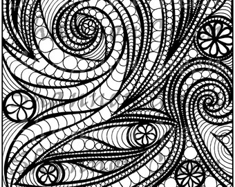 Doodle 9-Digital Download from Hand Painted/Drawn Papers/Journal Pages