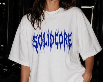 Solidcore logo T-shirt | blue metal band graphic