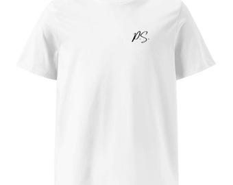 Camiseta blanca – logotipo frontal – camiseta de hombre – streetwear entallada – algodón orgánico – minimalismo moderno – camiseta de lujo – producción ética