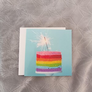 Carte d'anniversaire en diamond painting avec enveloppe