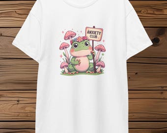Camiseta unisex del Club de la Ansiedad de la Rana, Camiseta divertida sobre salud mental