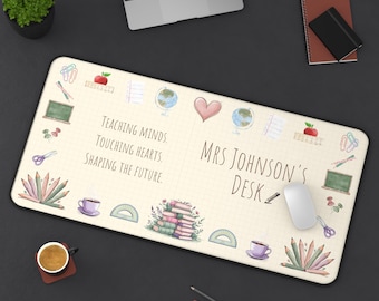 Personalized Teacher Desk Mat, Inspirational Classroom Decor