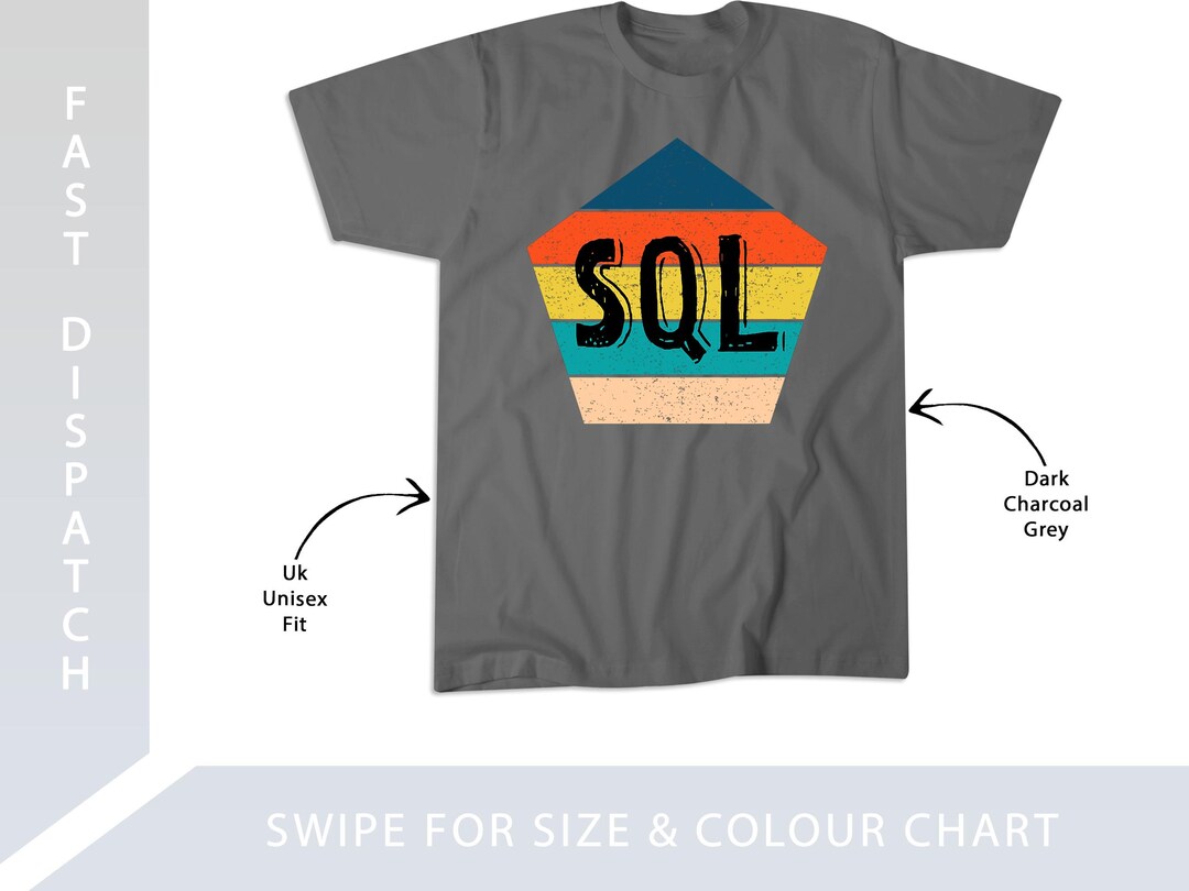Vintage Sql Database Admin Programmer Query Geek Coding Gift T-shirt ...