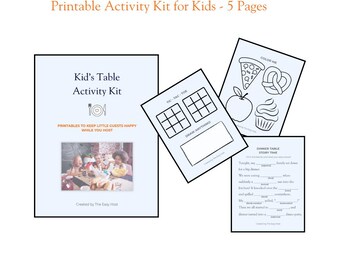 Kids’ Table Activity Kit – Printable Games & Coloring Pages for Dinner Parties