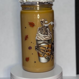 Personalized skeleton coffee Snow Globe Tumbler – 16oz coffee solution Cup