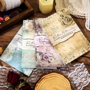 Pieczątka gumowa Vintage Lace Bloom | Botanical Rose Journaling Paperwear