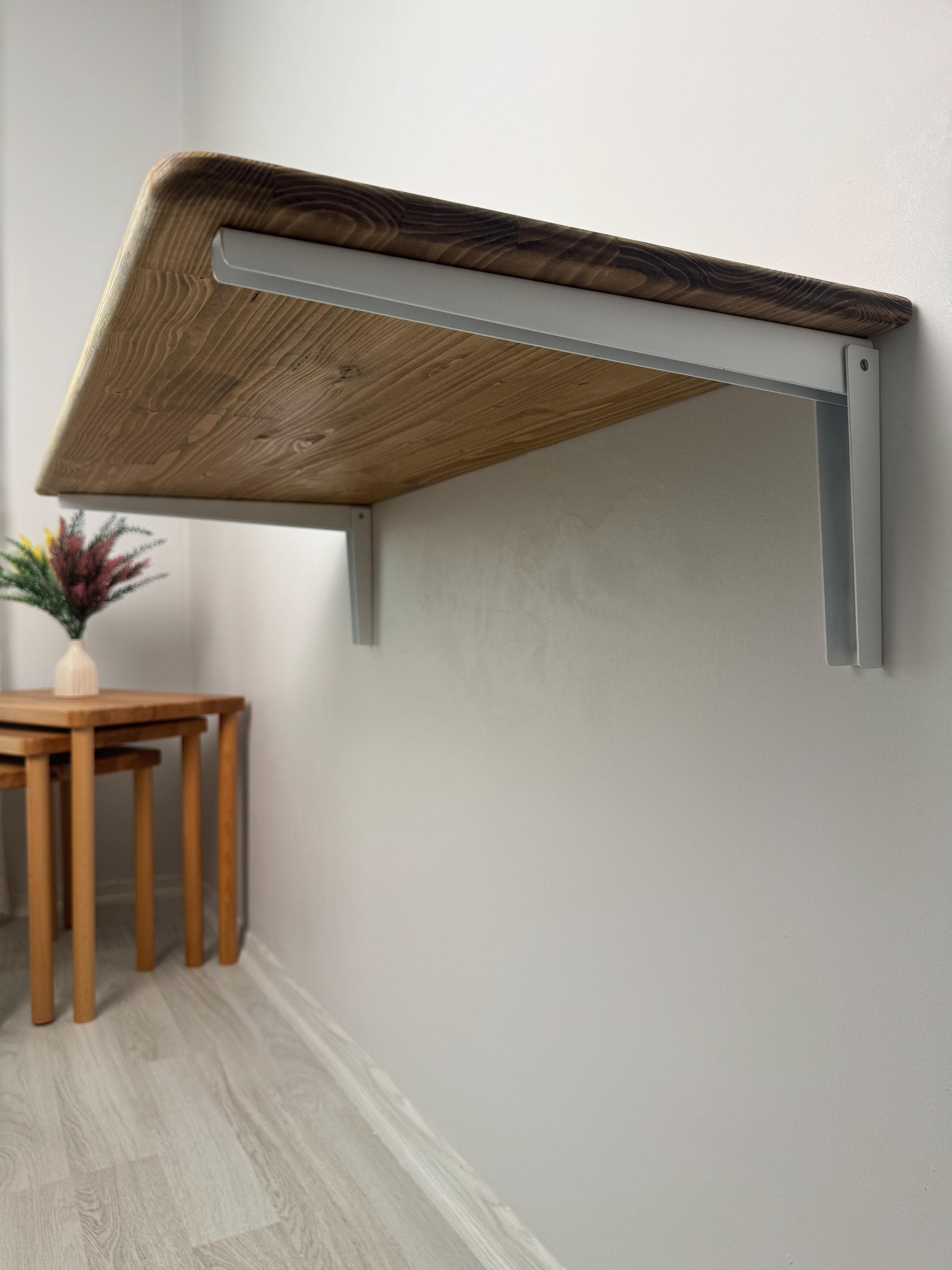 Wall Mounted Folding Table – Solid Wood Drop Leaf Table | Space Saving ...