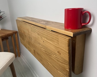 Handmade Solid Wood Folding Wall Table: Space Saving Desk