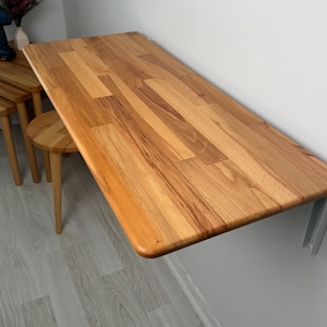 Wall Mounted Folding Table – Solid Wood Drop Leaf Table | Space Saving Desk for Kitchen, Balcony, Home Office, Murphy Desk image 12
