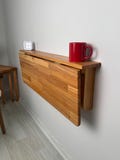 Handmade Natural Wood Wall Mounted Folding Table, Murphy Wall Table, Custom Size Option Folding Study Table, Folding Kitchen Table