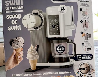 Máquina para hacer helados Ninja CREAMi Scoop & Swirl 13 en 1: helado suave, gelato, batido