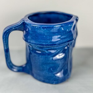 Blue Denim Coffee Mug – Handmade Ceramic Mug 10oz - Unique Pottery