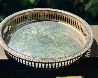 Vintage Silver Plated Engraved Tray