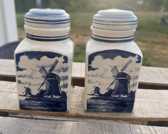 Vintage Delft Apothecary Jars - set of two
