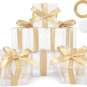 60 pcs Boîtes Cadeaux Transparentes, Boîtes Cadeaux Transparentes Boîtes De Cadeaux Mini Cube Transparent Boîtes Macaron Boîtes De Bonbons Pour Cadeaux De Mariage Baby Shower