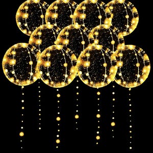 Palloncini LED, confezione da 10, palloncini trasparenti luminosi da 20 pollici con luci a stringa per San Valentino, Halloween, matrimoni e feste di compleanno.