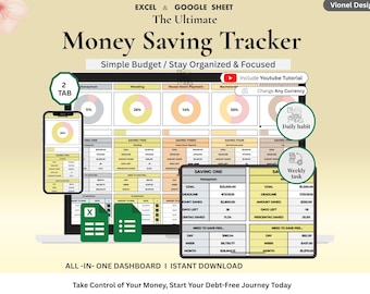 2026 Smart Savings Tracker Spreadsheet | Google Sheets Budget Planner & Monthly Goal Tracker | Personal Finance Dashboard Template
