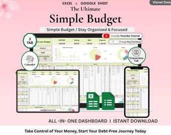 Budget Spreadsheet Google Sheets & Excel | Simple Budget Planner Template
