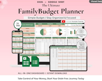 Family Annual Budget Excel Spreadsheet Google Sheets Monthly Biweekly Budget Tracker Couple Financial Planner Bill Calendar Debt Tracker