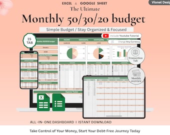 Ultimate Budget Spreadsheet Bundle | Monthly Budget, Bill Tracker, Savings & Debt Planner | Sheets l Excel