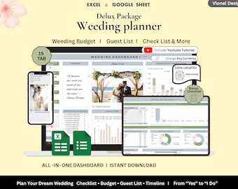 Wedding Planner Spreadsheet Wedding Budget Tracker Wedding Timeline Checklist Guest List Tracker Wedding Itinerary Seating Plan Wedding Gift