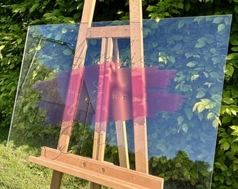 Plexiglass welcome sign