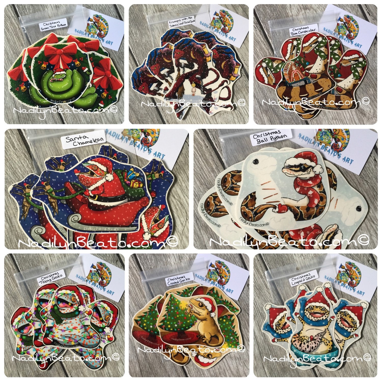 Handmade Christmas Daily Creature Stickers & Magnets