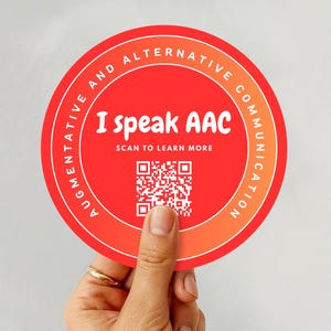 Adesivos de conscientização sobre CAA: adesivos com código QR MySpeak™ para impressão (conjunto de 4) (download digital)