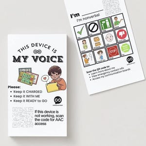 Etiqueta para tablet AAC para impressão: Código QR &#39;Minha Voz&#39; (Download digital)