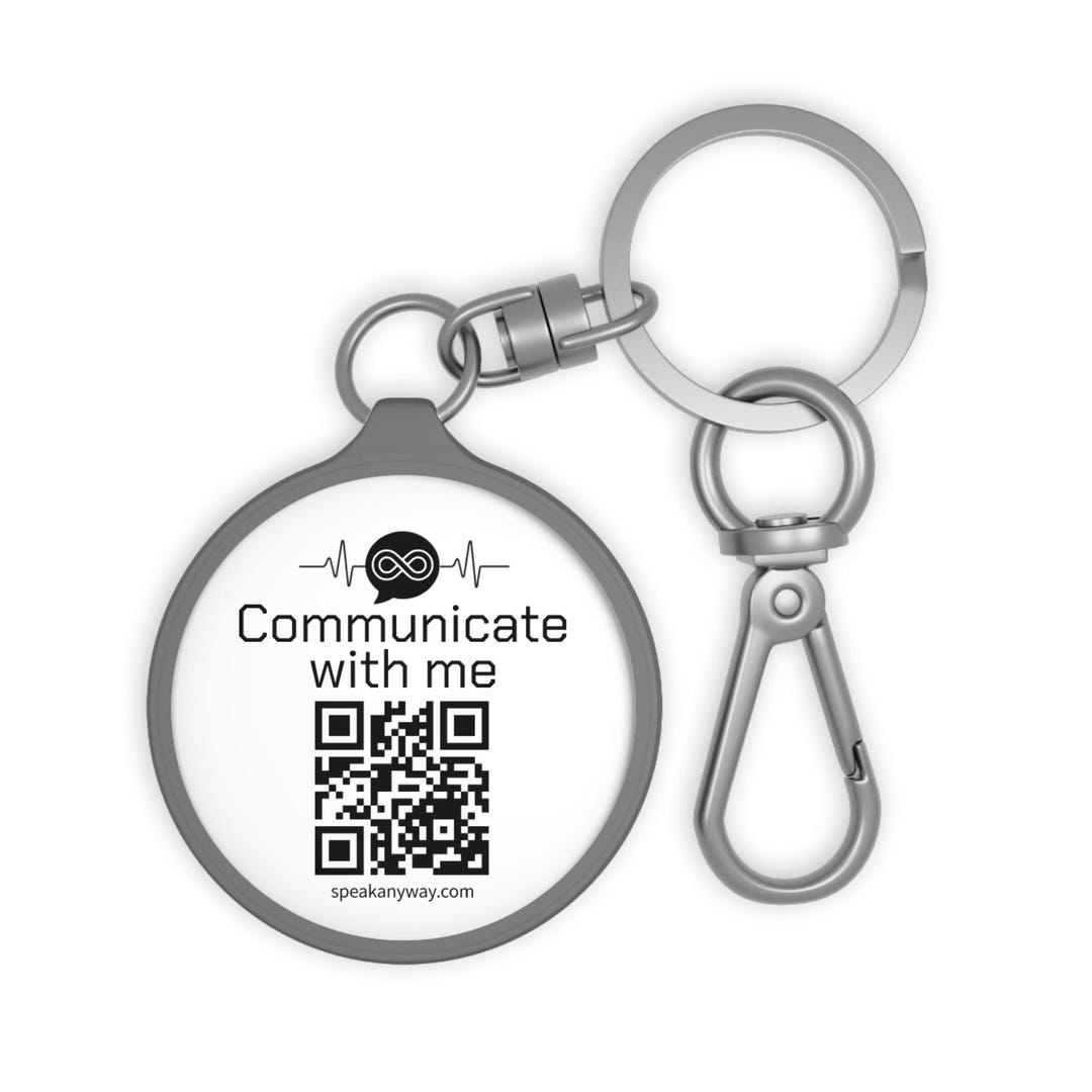 Keychain Aac Custom AAC Keychain: Personalized QR Code for Communication & ICE Info ...