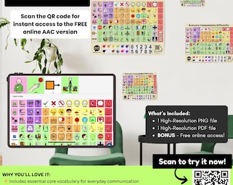 Printable AAC Core Kommunikation Board: Logopädie Visuelle Hilfe (Digitaler Download)