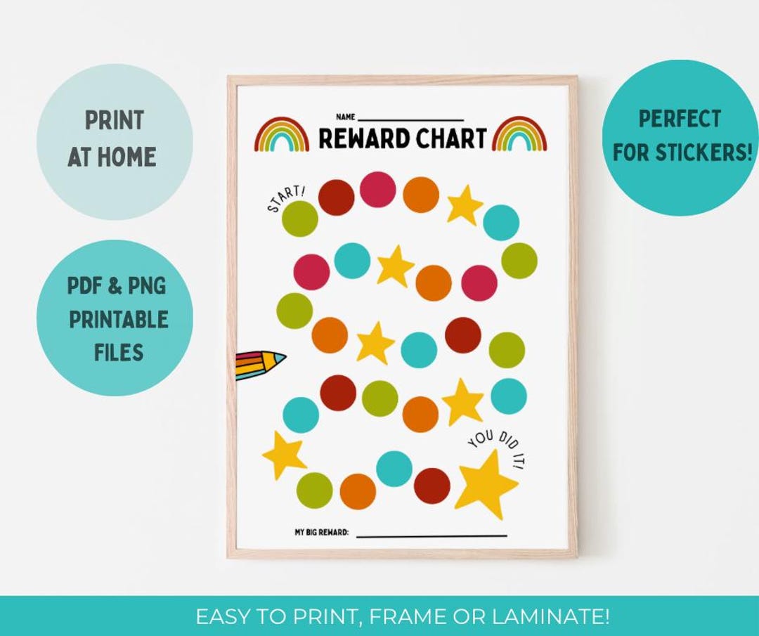 Printable Rainbow Reward Chart for Kids (PDF & PNG) - Etsy