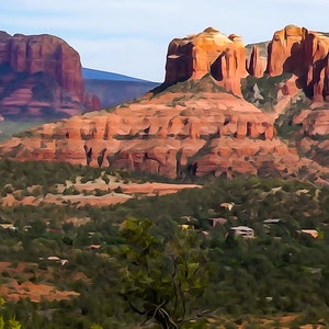 Sunset from a difference Perspective w. Mountain, Sedona, Arizona -Photo Ready for Canvas print