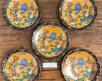 九谷焼 手描き花鳥文皿（5枚セット）吉田屋風 和風装飾 - Etsy 日本