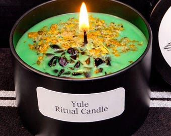 Yule Intention Candle | Handmade Winter Solstice And Returning Light Ritual Candle | Renewal, Hope & Sacred Rest