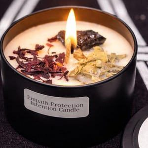 Empath Protection Intention Candle | Handmade Energy Shield And Boundary Ritual Candle | Grounding, Protection & Balance