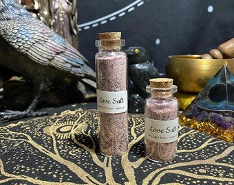 Love Salt | Sea Salt Rose Hibiscus Blend | Witch Salt | Altar Supplies | Witchcraft | Love Salt | Ritual Salt | Magick Salt